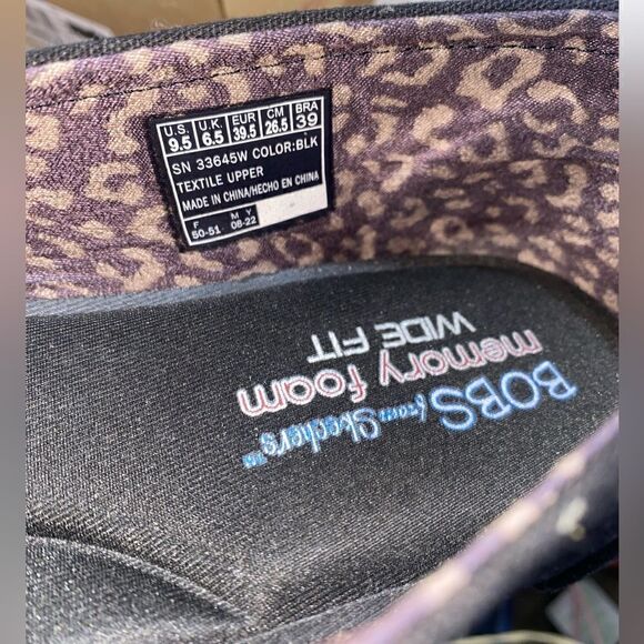 Skechers BOBS Peace & Love Black Canvas Slip-On Shoes Womens Size 9.5/39.5U wide - Picture 8 of 11